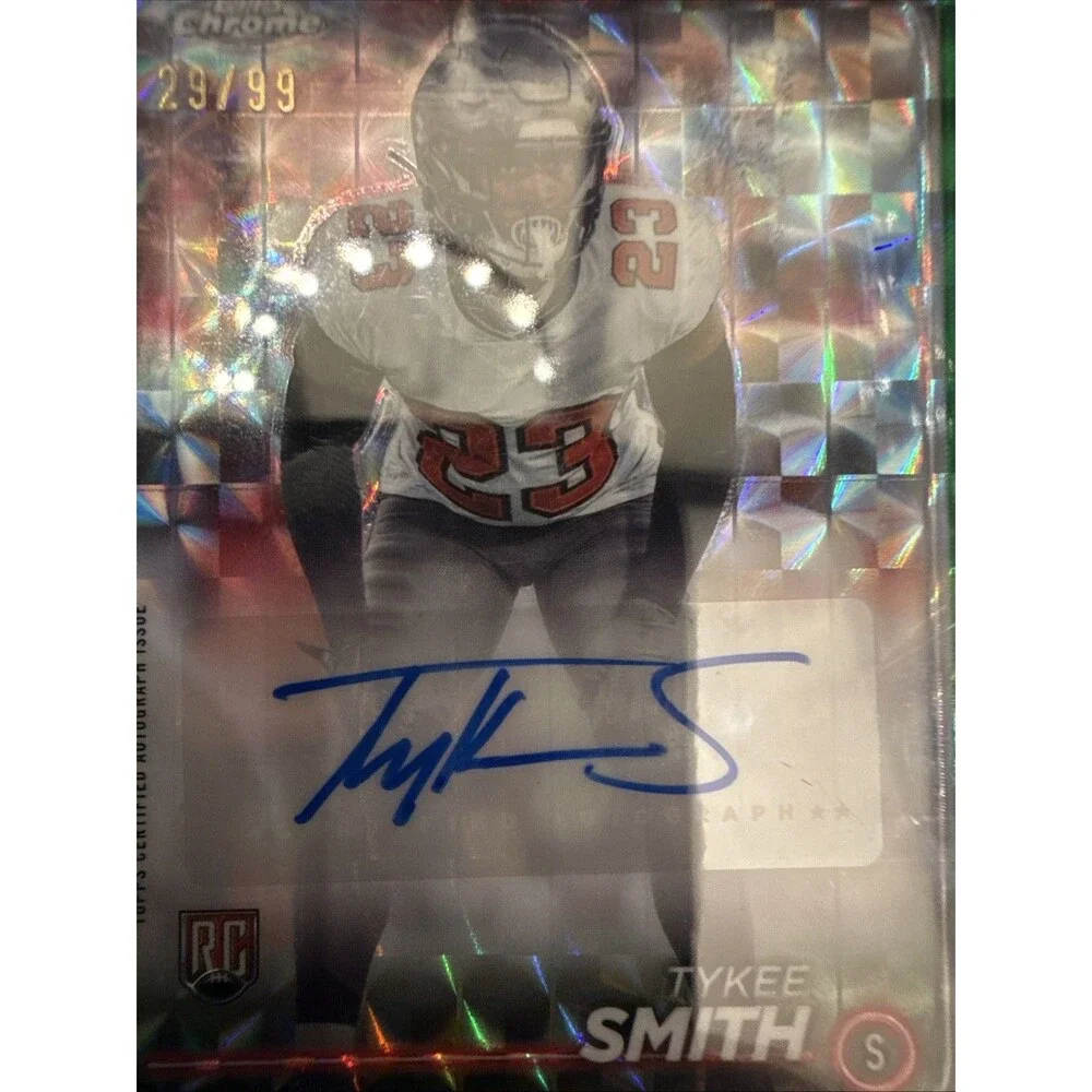 2024 Chrome Rookie Green Geometric Refractor 10/99 Tykee Smith Auto RC 🔥💥